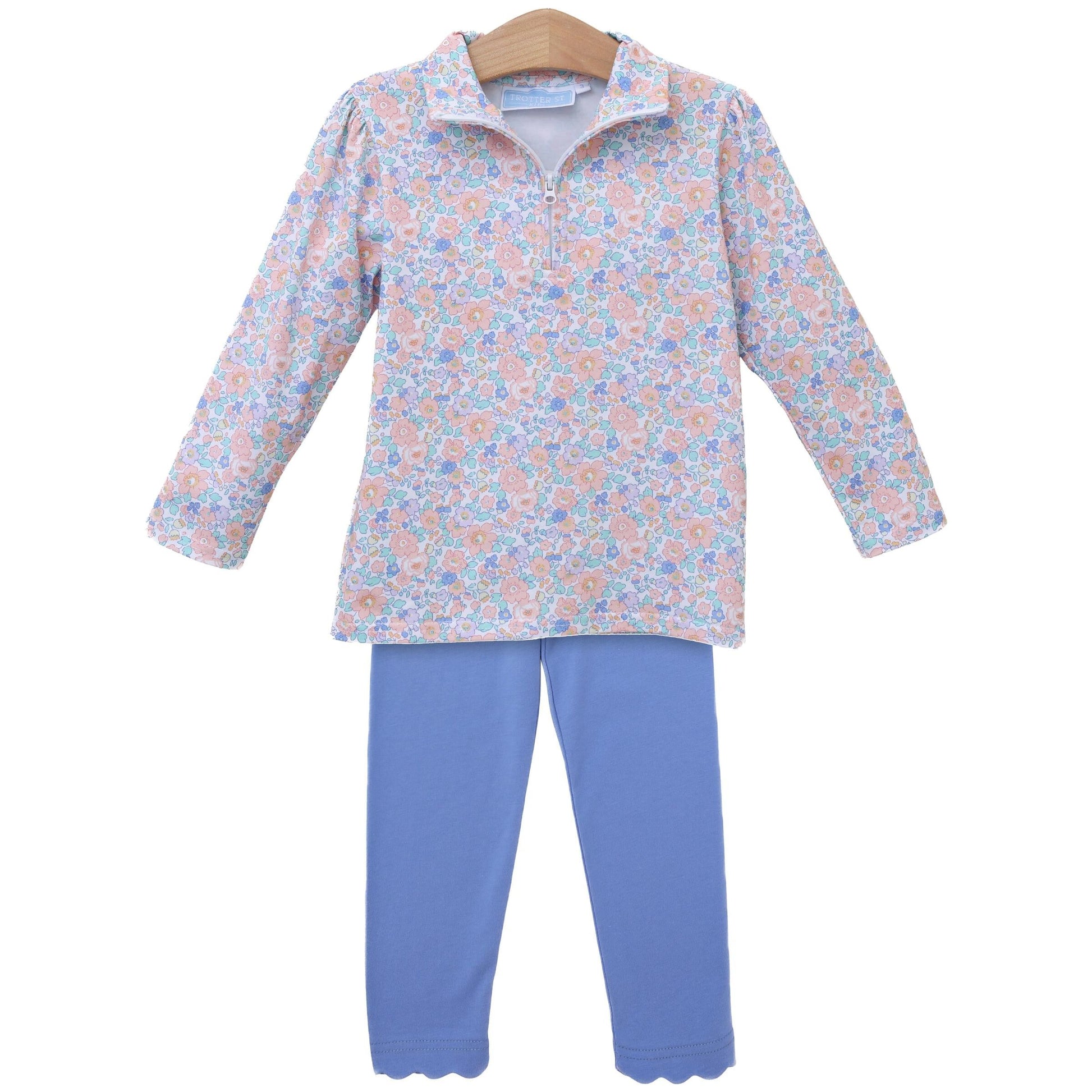 Trotter Street Kids Frankie Floral 1/4 Zip Pullover Set