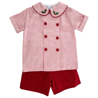 Bailey Boys Holly with Red Cord Dressy Short Set