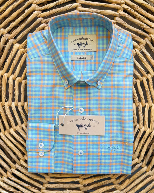 Coastal Cotton Youth Sport Shirt - Greyton Gingham