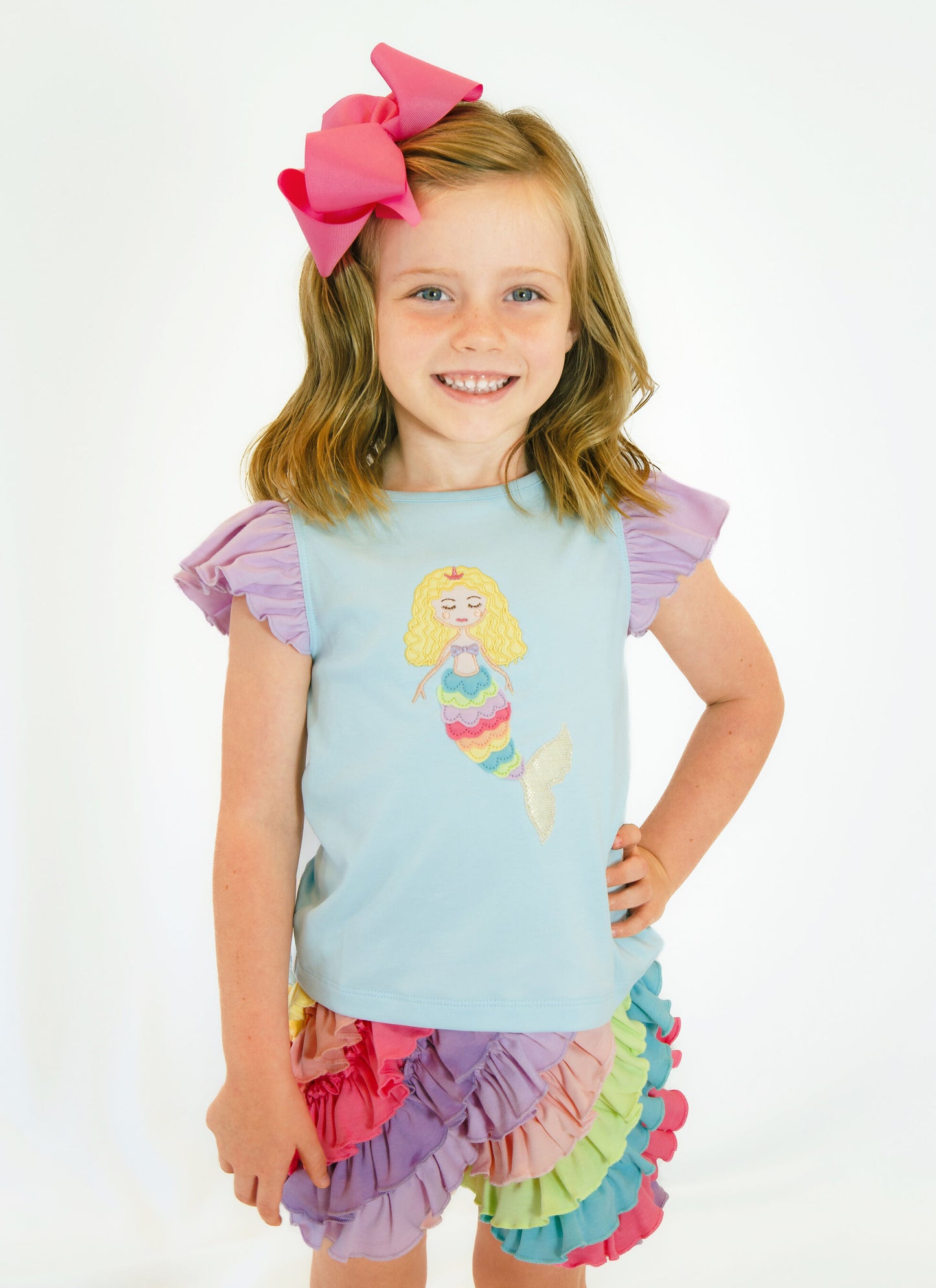 Lemon Loves Lime Rainbow Ruffle Skort