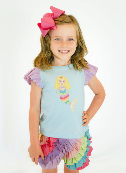Lemon Loves Lime Rainbow Ruffle Skort