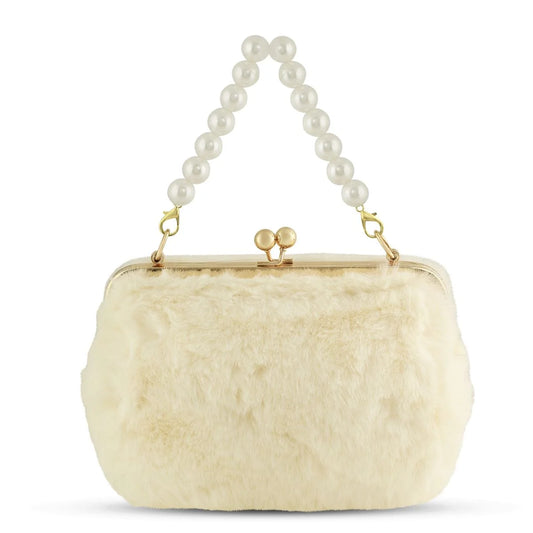 Carrying Kind Girls Lovie Purse - Faux Fur with Pearls