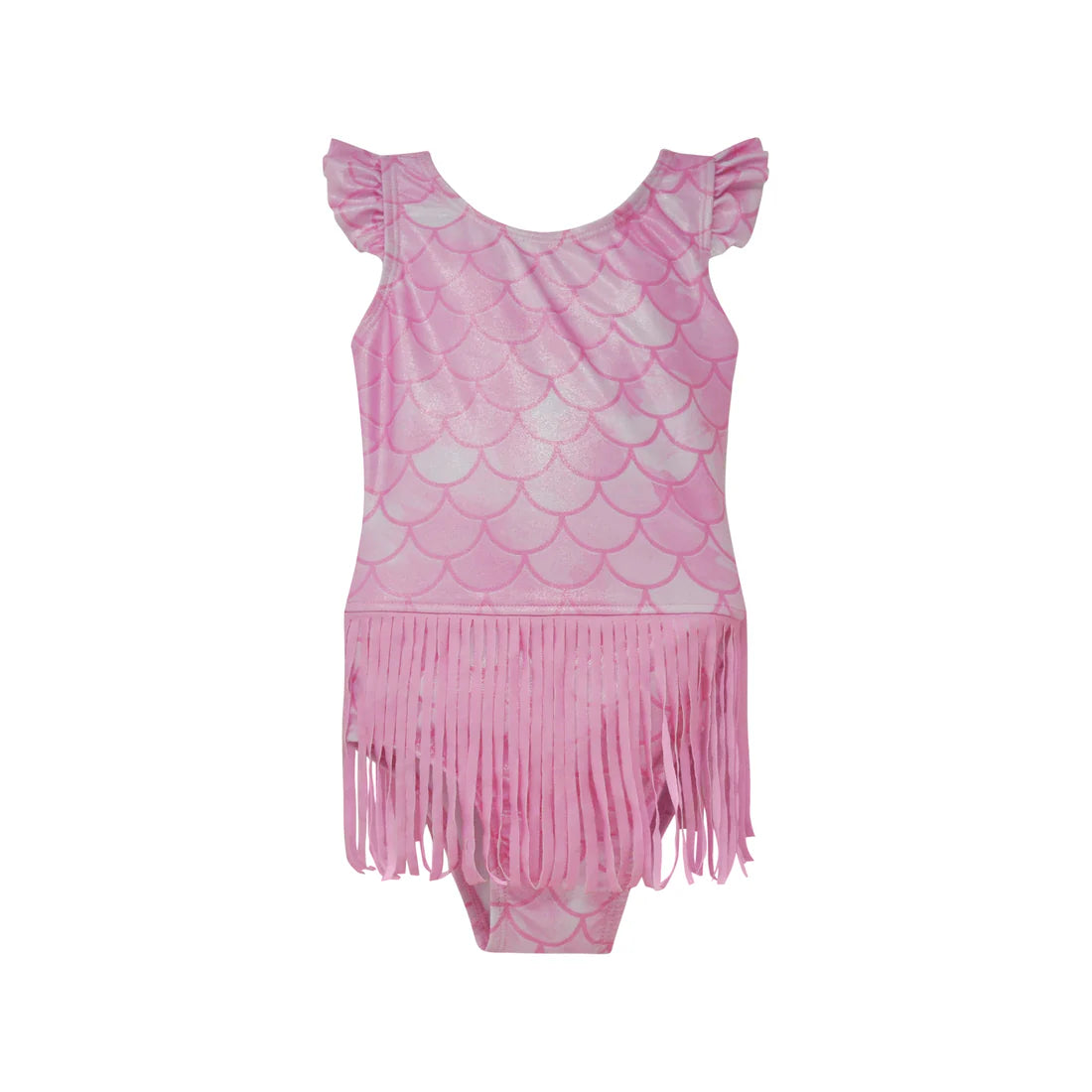 Flap Happy Girls Keilani Fringe Swimsuit - Pixie Scales Pink