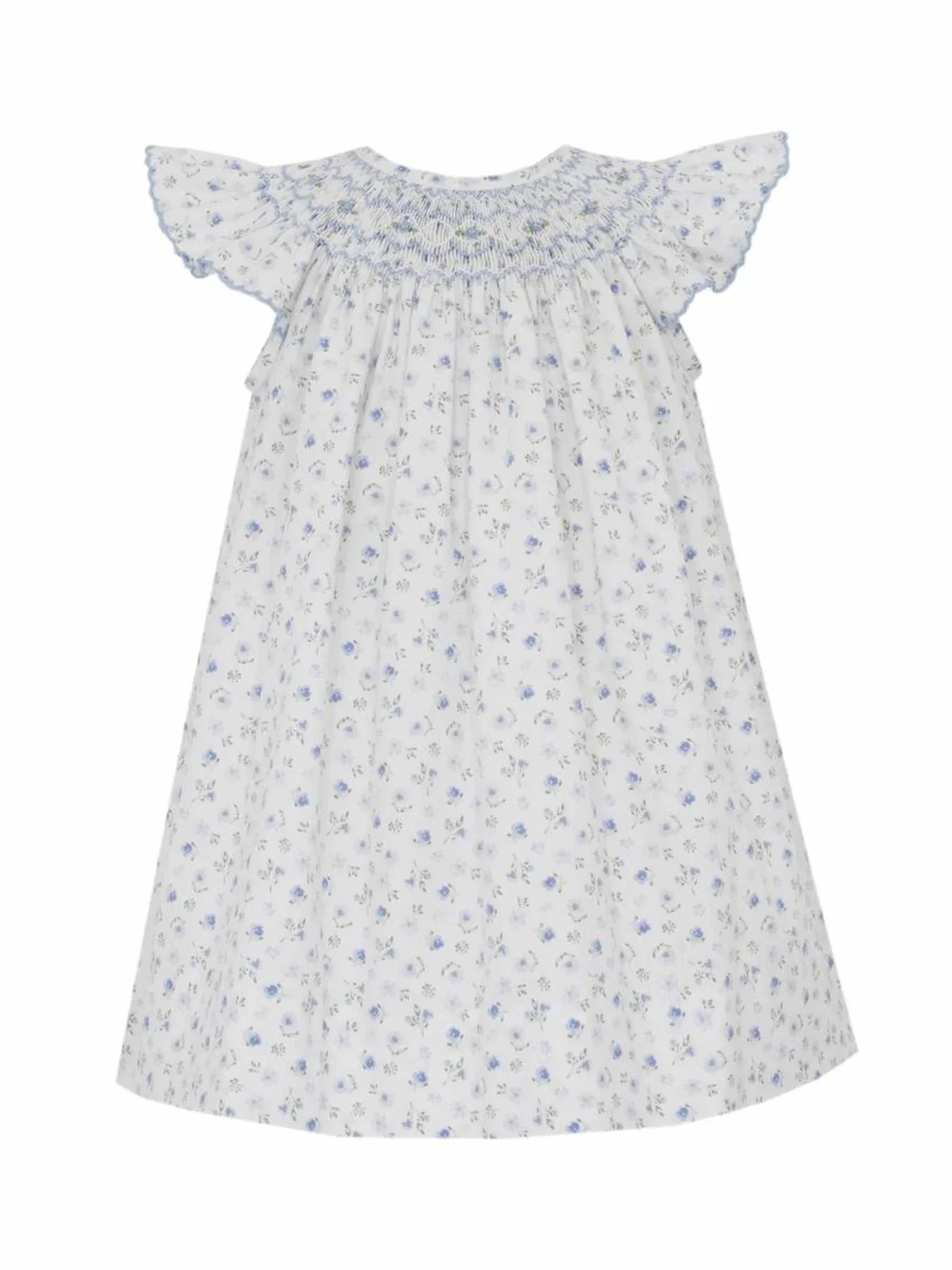 Petit Bebe Girls Lily French Blue Floral Angel Wing Bishop