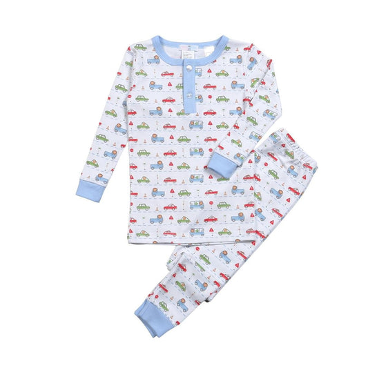 Baby Loren Little Drivers Pima Two Piece Loungewear