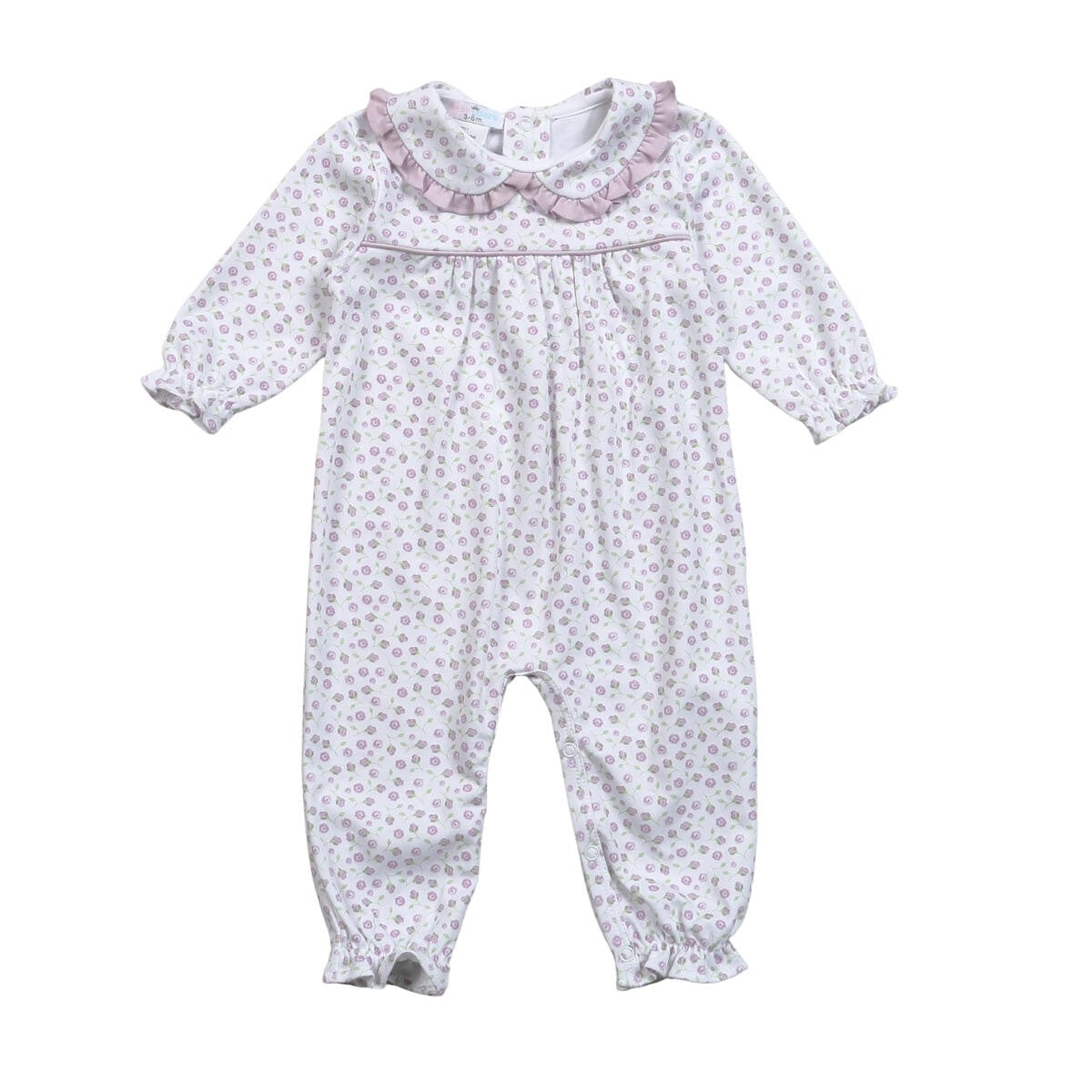 Baby Loren Lyn Purple Floral Pima Romper