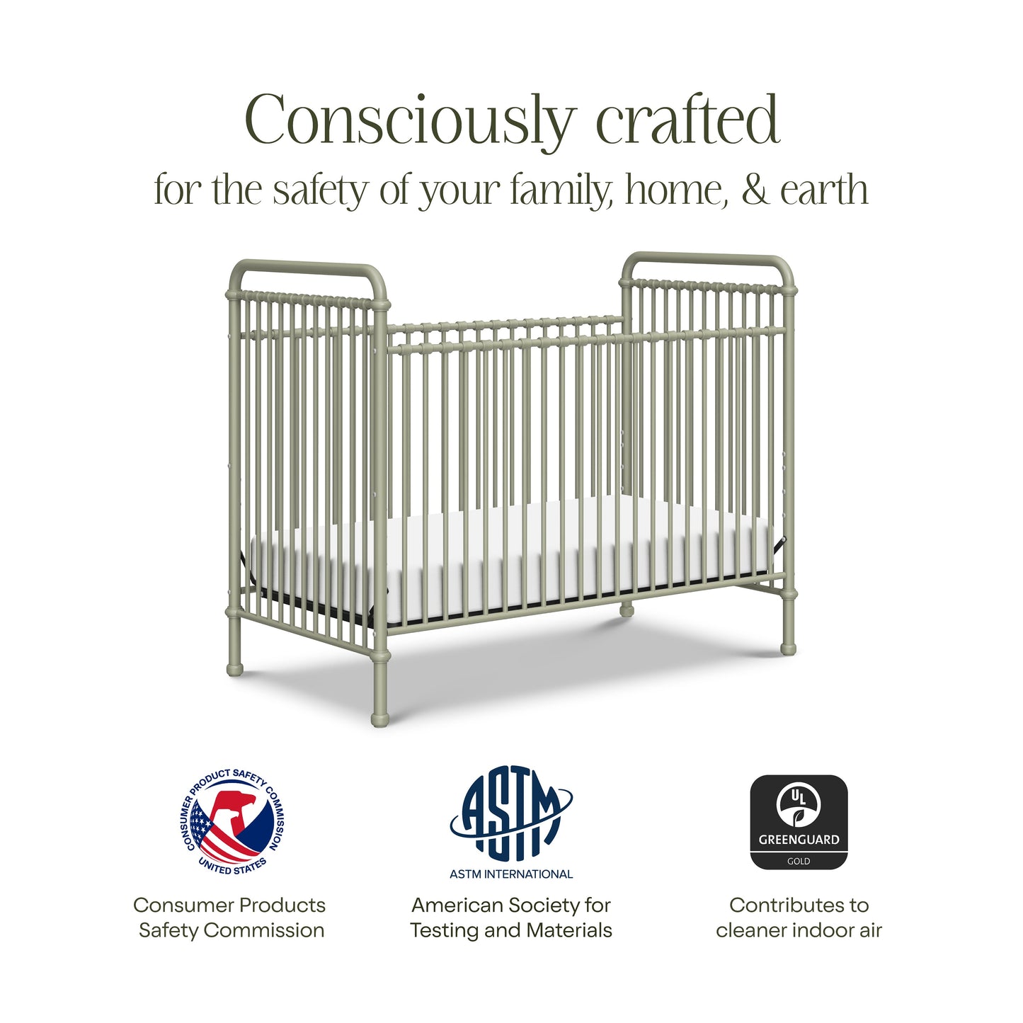 Namesake Abigail 3-in-1 Iron Convertible Crib