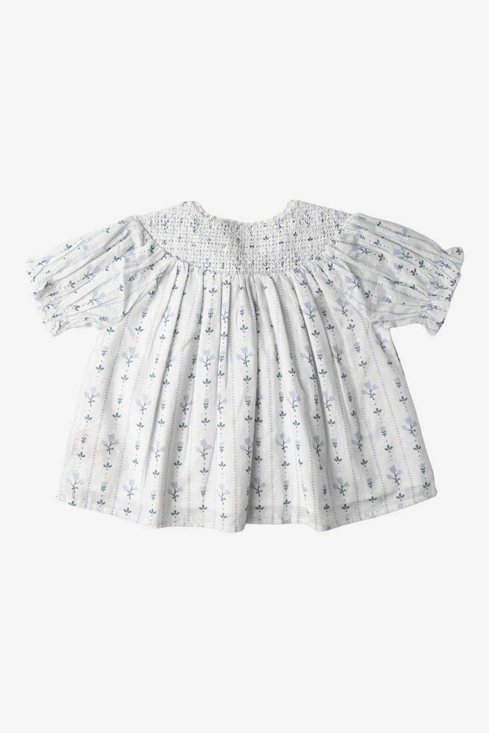 Makemake Organics Blue Vines Smocked Top & Short Set