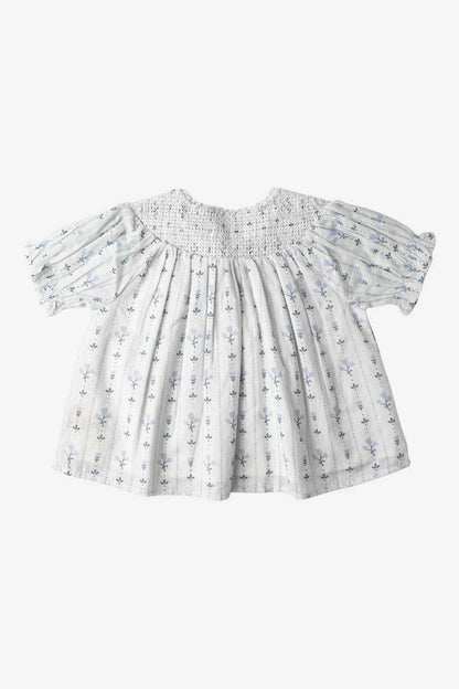 Makemake Organics Blue Vines Smocked Top & Short Set