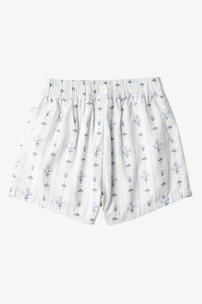 Makemake Organics Blue Vines Smocked Top & Short Set