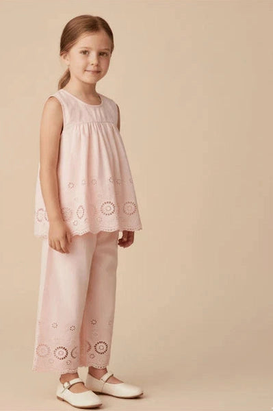 Makemake Organics Blush Eyelet Pant Set