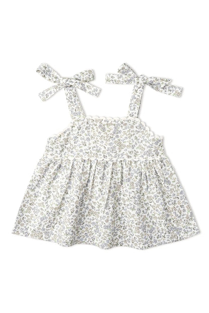 Makemake Organics Tulle Floral Tie Up Top & Short Set