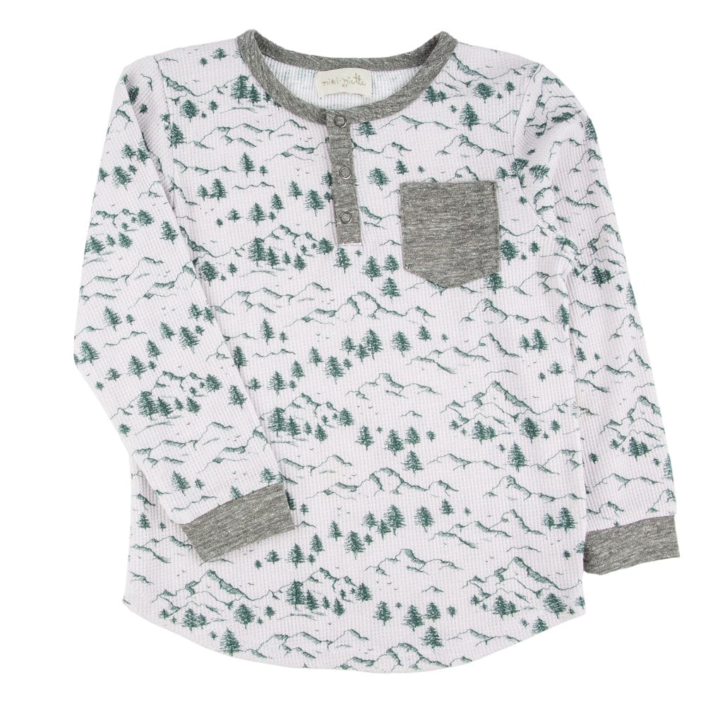 Miki Miette Boys Parker Waffle Henley - Alpine babysupermarket