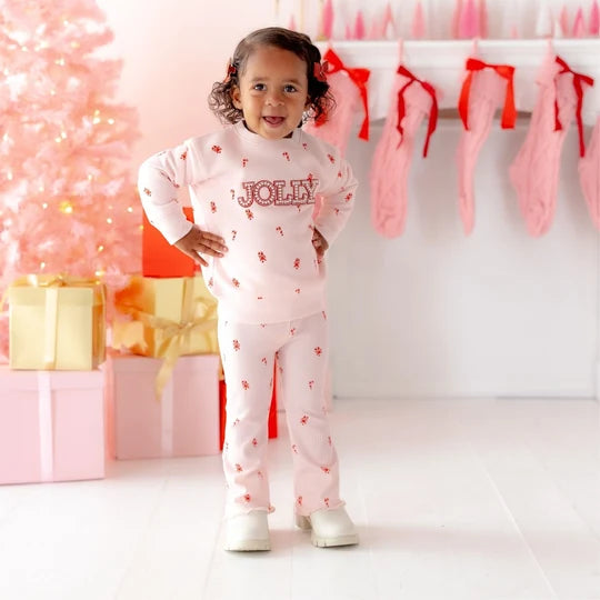 Sweet Wink Jolly Pearl Patch Candy Cane Christmas Sweatshirt