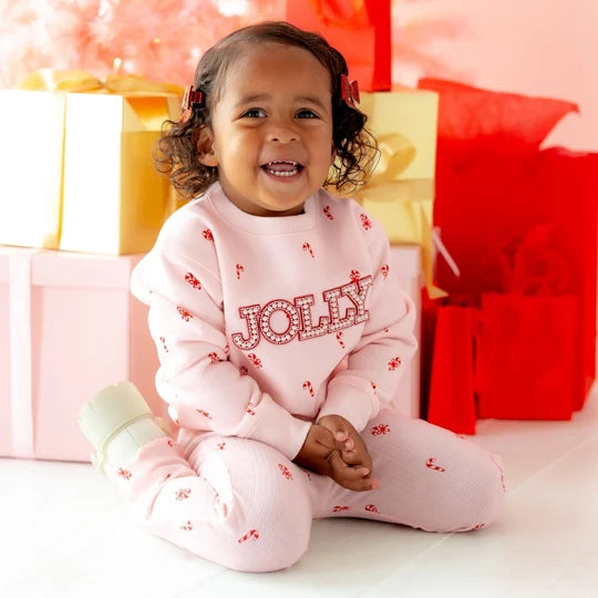 Sweet Wink Jolly Pearl Patch Candy Cane Christmas Sweatshirt