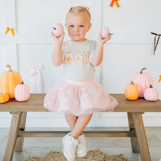 Sweet Wink Blush Bows Tutu Skirt