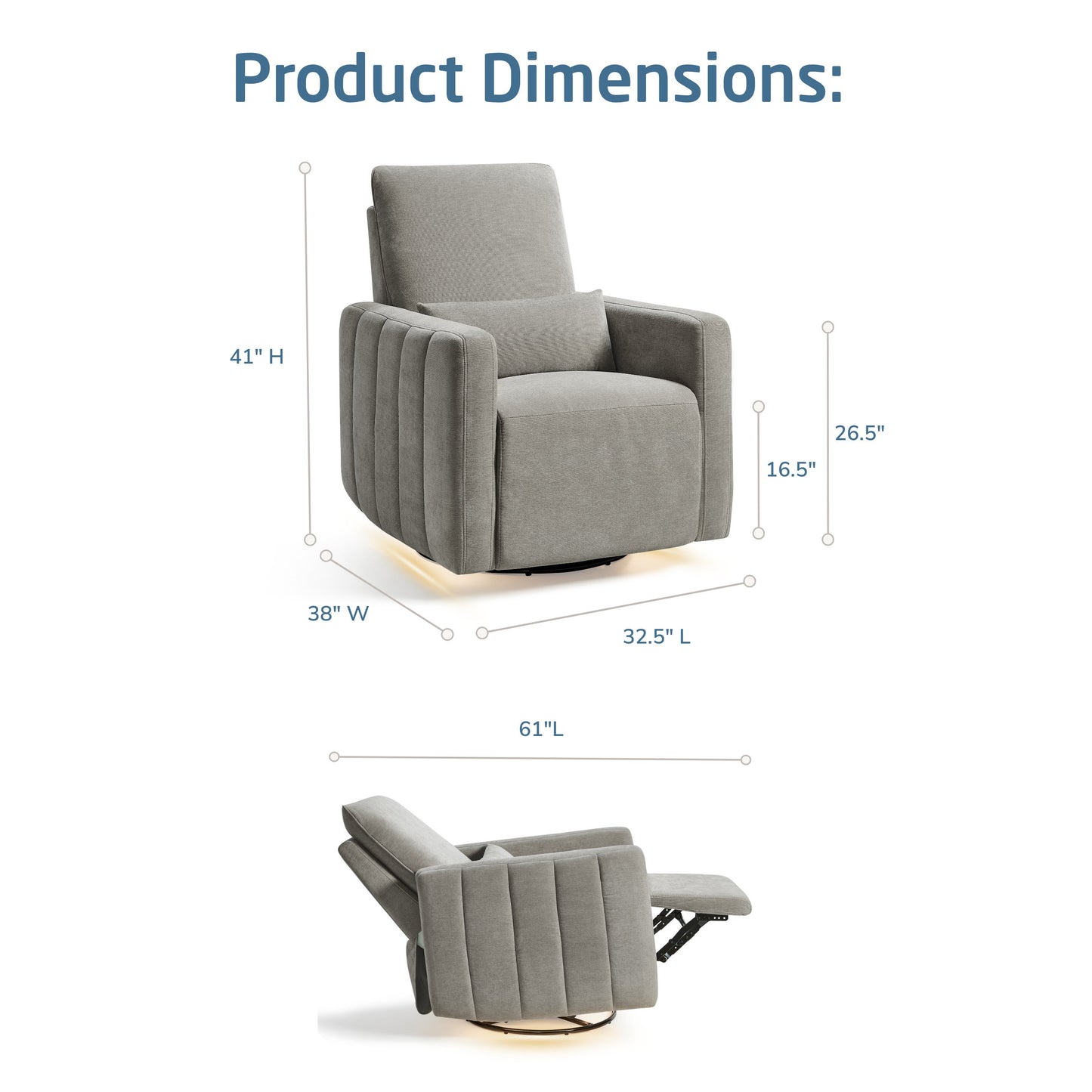 Maxi-Cosi Nursery Dorian Swivel Glider & Power Recliner with Nightlight
