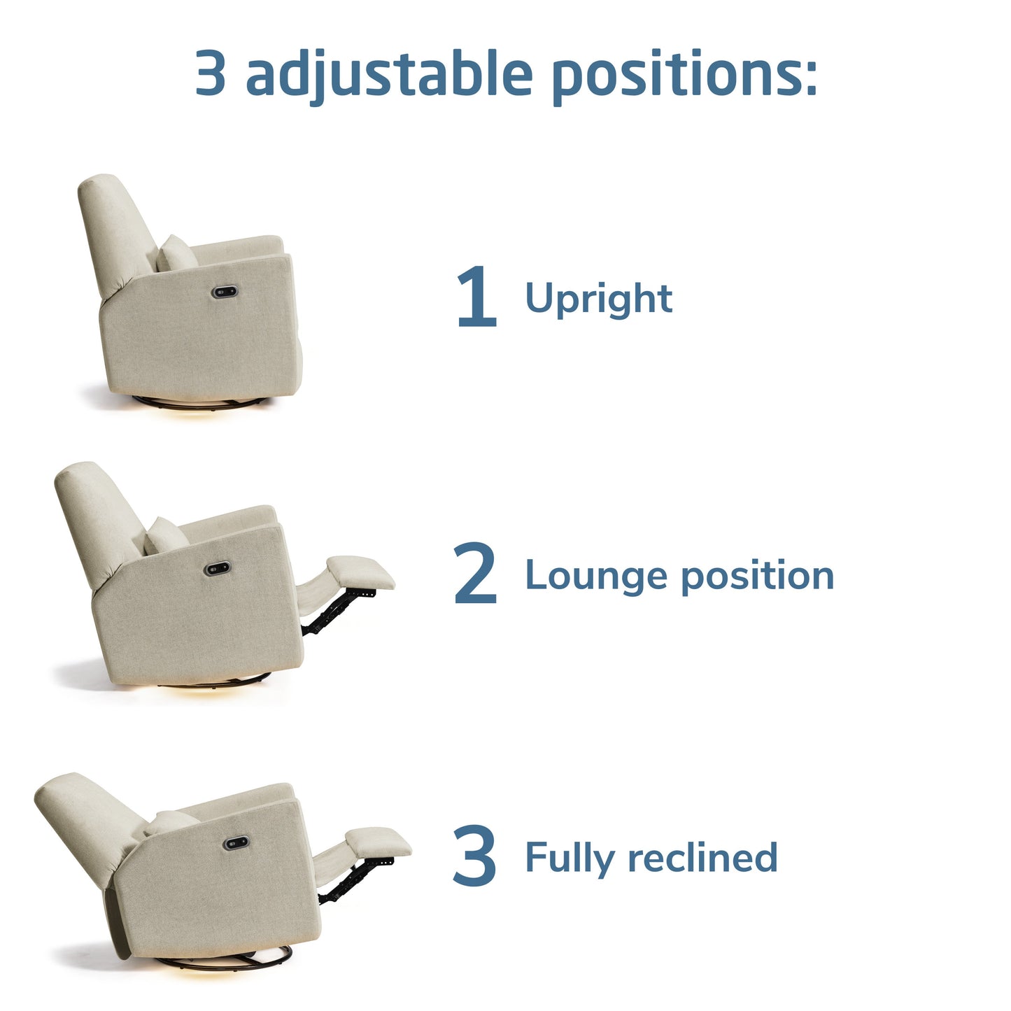 Maxi-Cosi Nursery Ansel Swivel Glider & Power Recliner with Nightlight