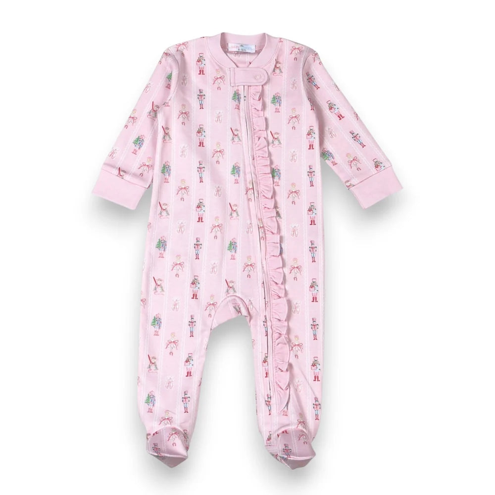 Baby Loren Girls Nutcracker Zipper Footie