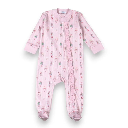 Baby Loren Girls Nutcracker Zipper Footie