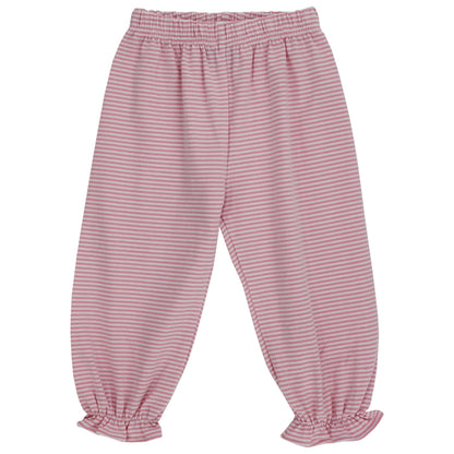 Bailey Boys Girls Pink Peter Pan Shirt & Pink Stripe Bloomer Set