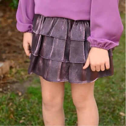 Pleat Luna Skirt Plum Shimmer