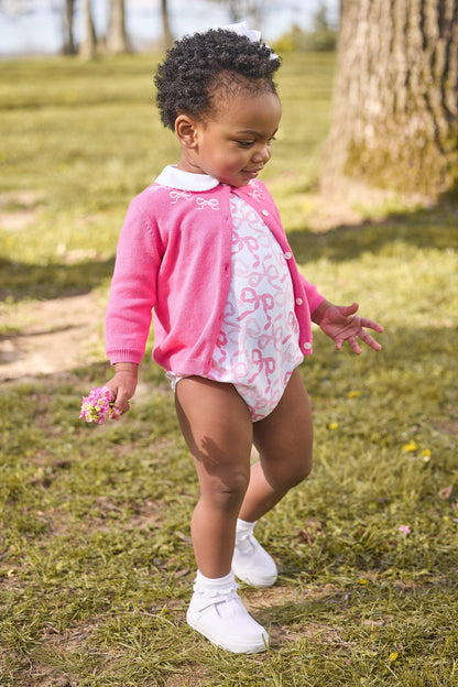 Little English Printed Peter Pan Bubble - Bows & Ribbons