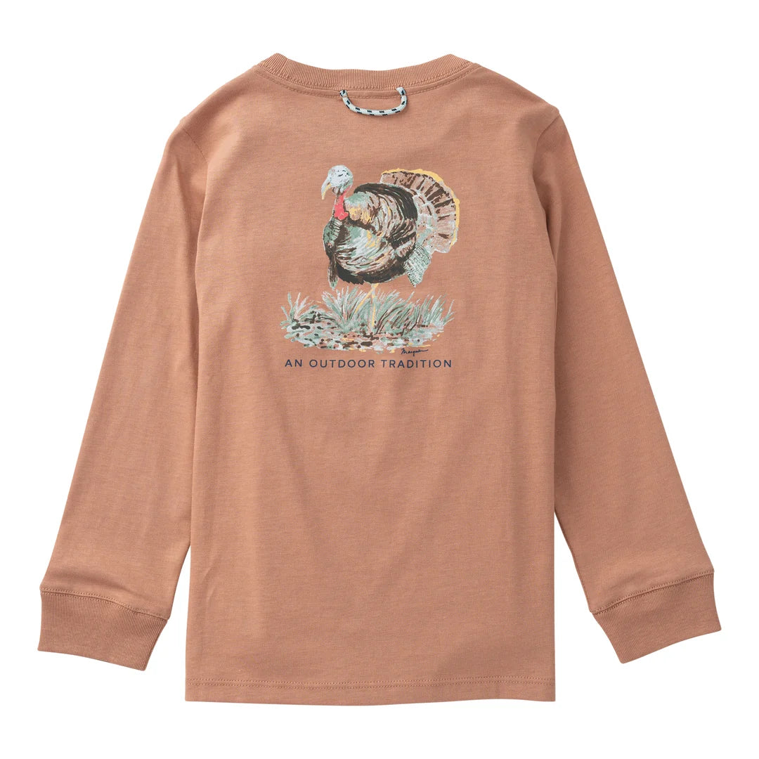 Prodoh Boys Long Sleeve Cotton Pocket T-Shirt - Mocha Mousse