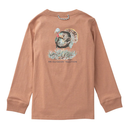 Prodoh Boys Long Sleeve Cotton Pocket T-Shirt - Mocha Mousse