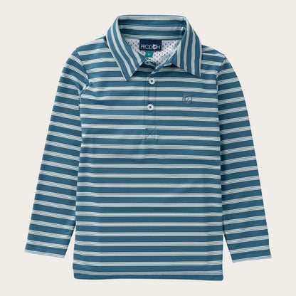 Prodoh Boys Long Sleeve Pro Performance Polo - Tapestry Stripe