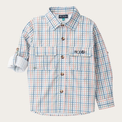 Prodoh Boys Founders Long Sleeve Fishing Shirt - Arona Sullivans Island Plaid