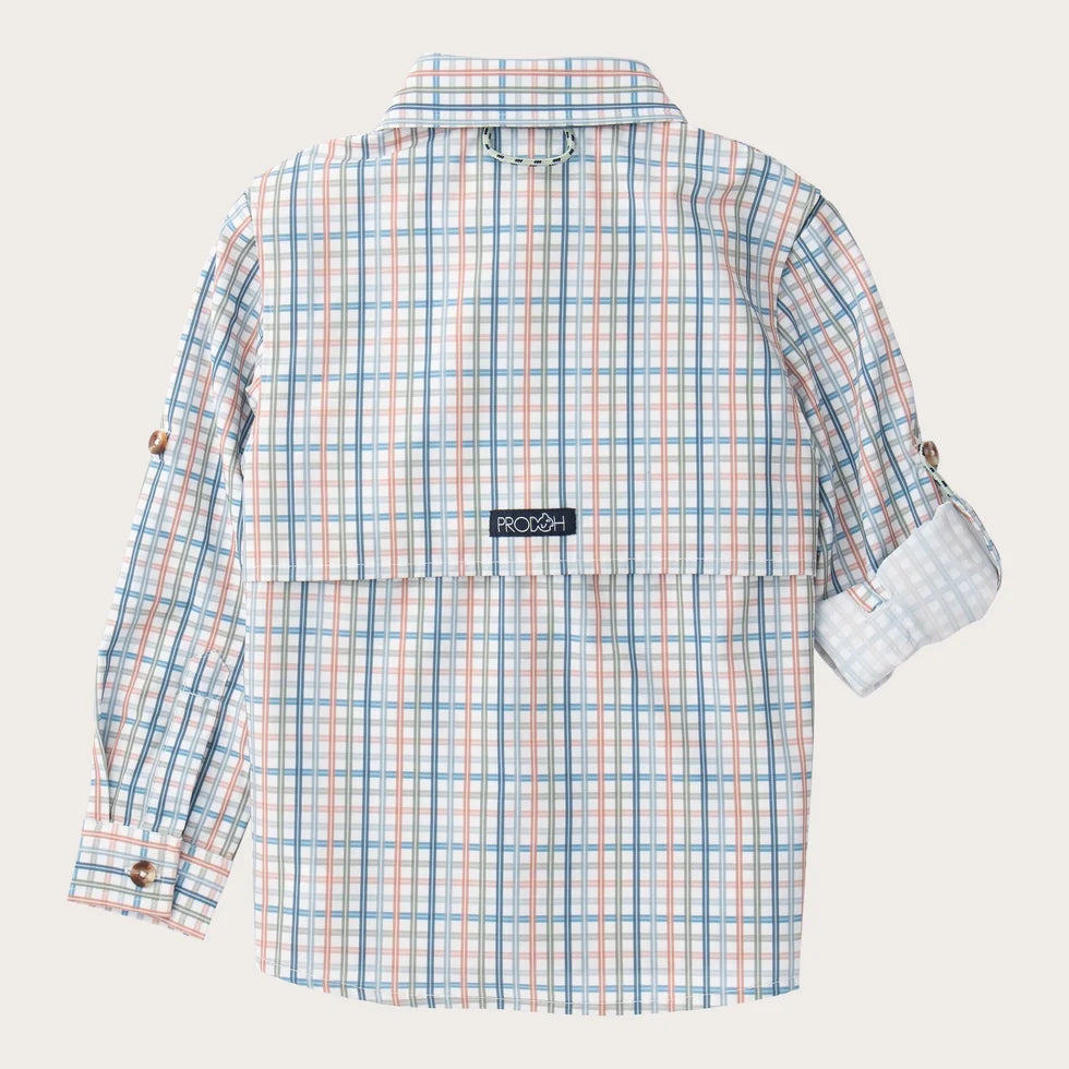 Prodoh Boys Founders Long Sleeve Fishing Shirt - Arona Sullivans Island Plaid