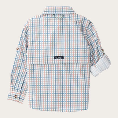 Prodoh Boys Founders Long Sleeve Fishing Shirt - Arona Sullivans Island Plaid