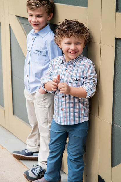 Prodoh Boys Founders Long Sleeve Fishing Shirt - Arona Sullivans Island Plaid