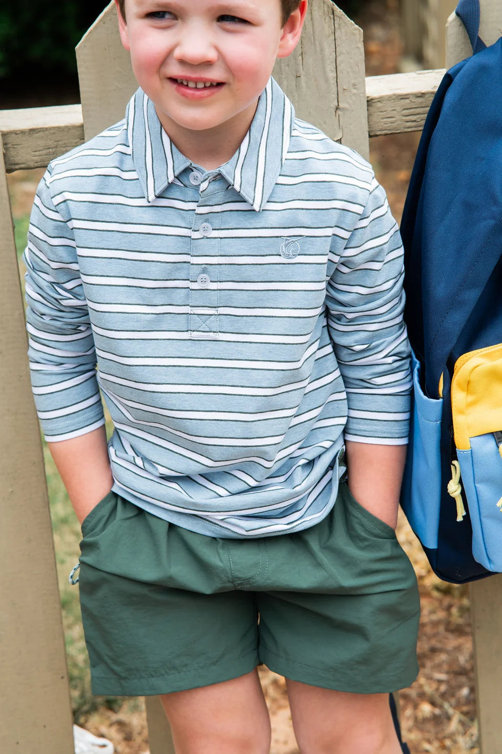Prodoh Boys Long Sleeve Too Cool for School Polo - Arona Stripe