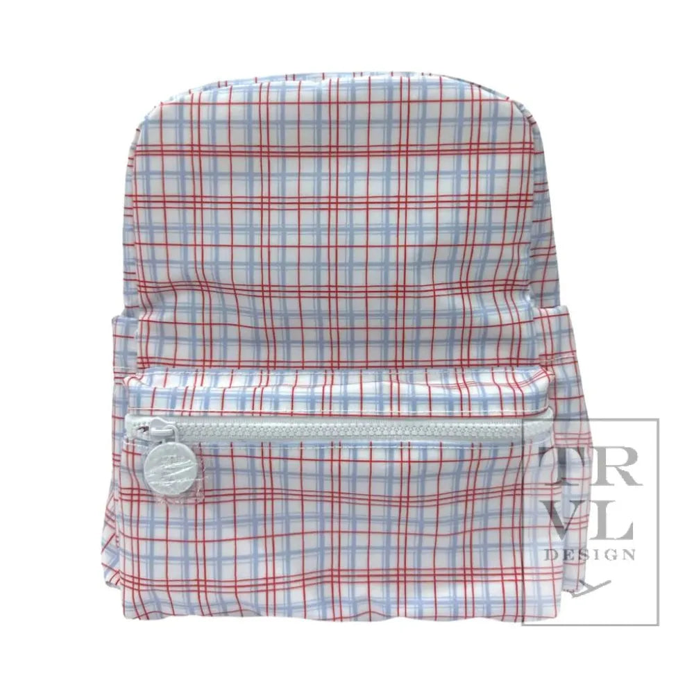 TRVL Design Mini Backer - Classic Plaid Red Mini Backpack babysupermarket