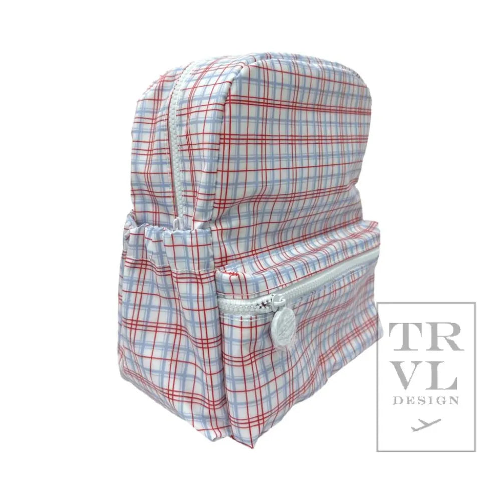 TRVL Design Mini Backer - Classic Plaid Red Mini Backpack babysupermarket