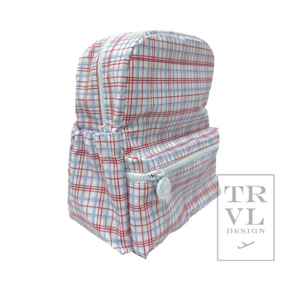 TRVL Design Mini Backer - Classic Plaid Red Mini Backpack babysupermarket