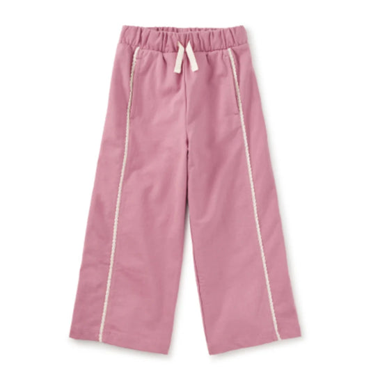 Tea Collection Lace Trim Track Pants Hydrangea