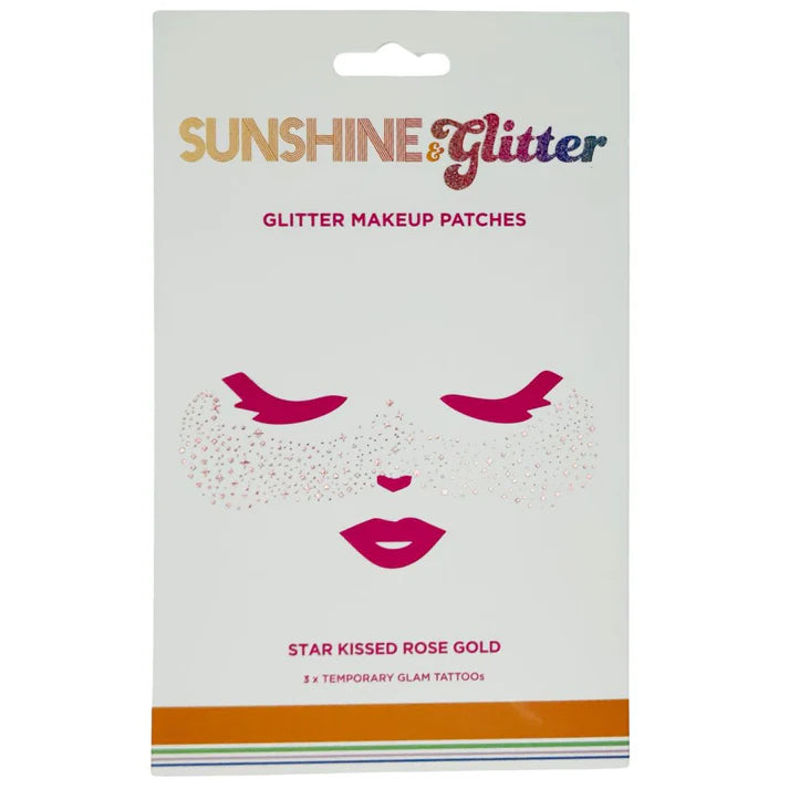 Sunshine & Glitter Face Tattoo - Star Kissed Rose Gold