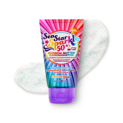 Sunshine & Glitter Rainbow Glitter SPF 50 Sunscreen Lotion