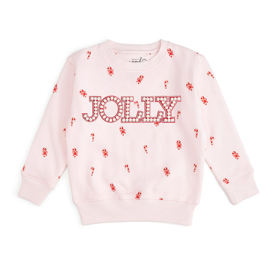 Sweet Wink Jolly Pearl Patch Candy Cane Christmas Sweatshirt