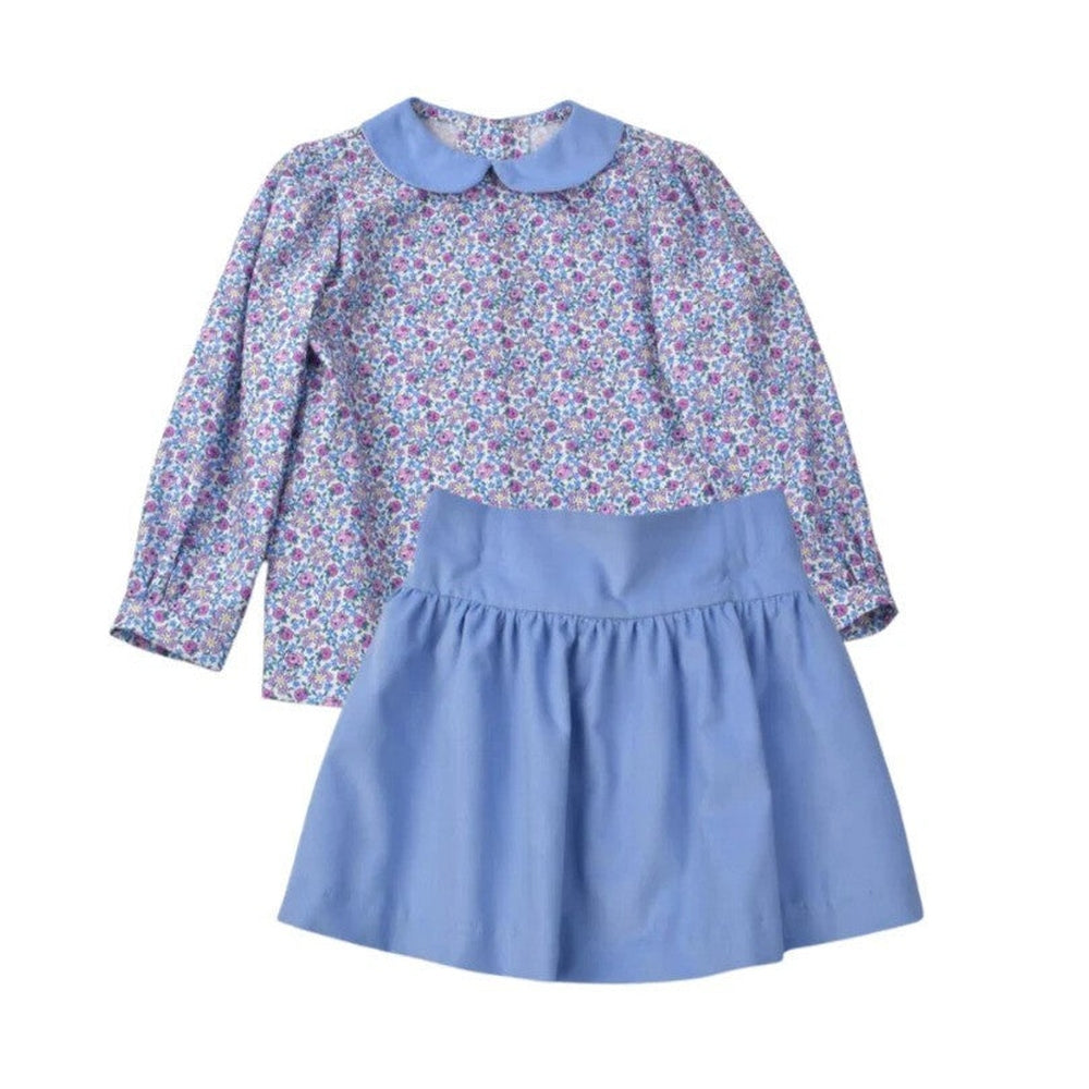 Funtasia Too Sweet Floral Blouse & Periwinkle Skirt Set