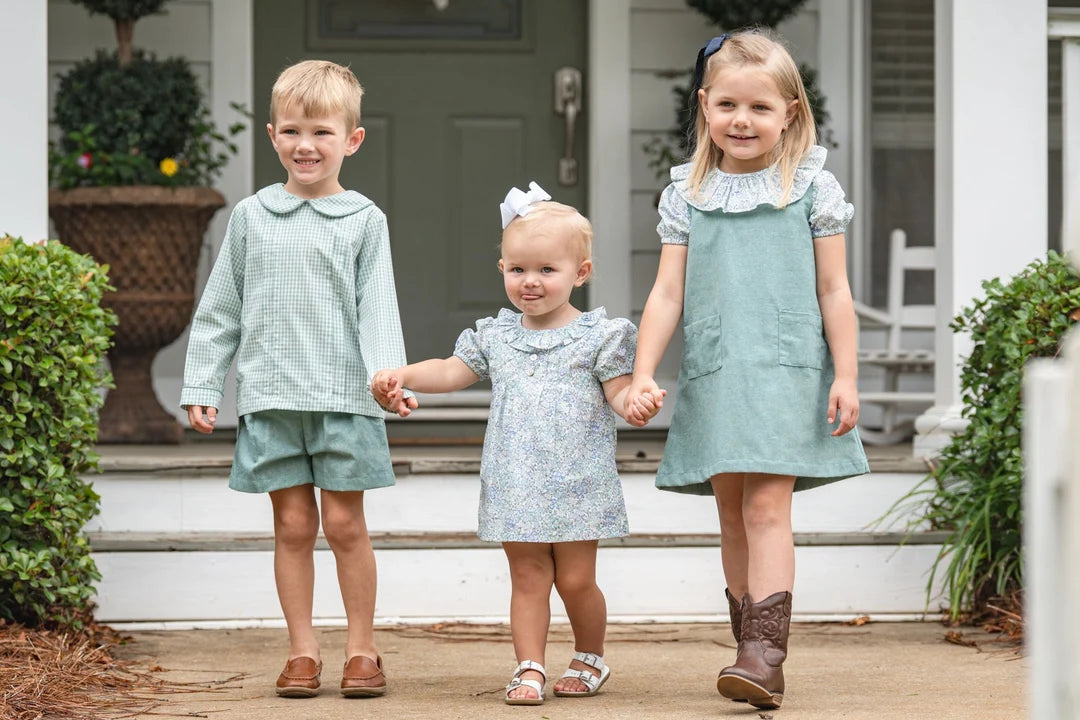 The Oaks ApparelThe Oaks Apparel Girl's Hazel Teal Briar Floral DressBabysupermarket