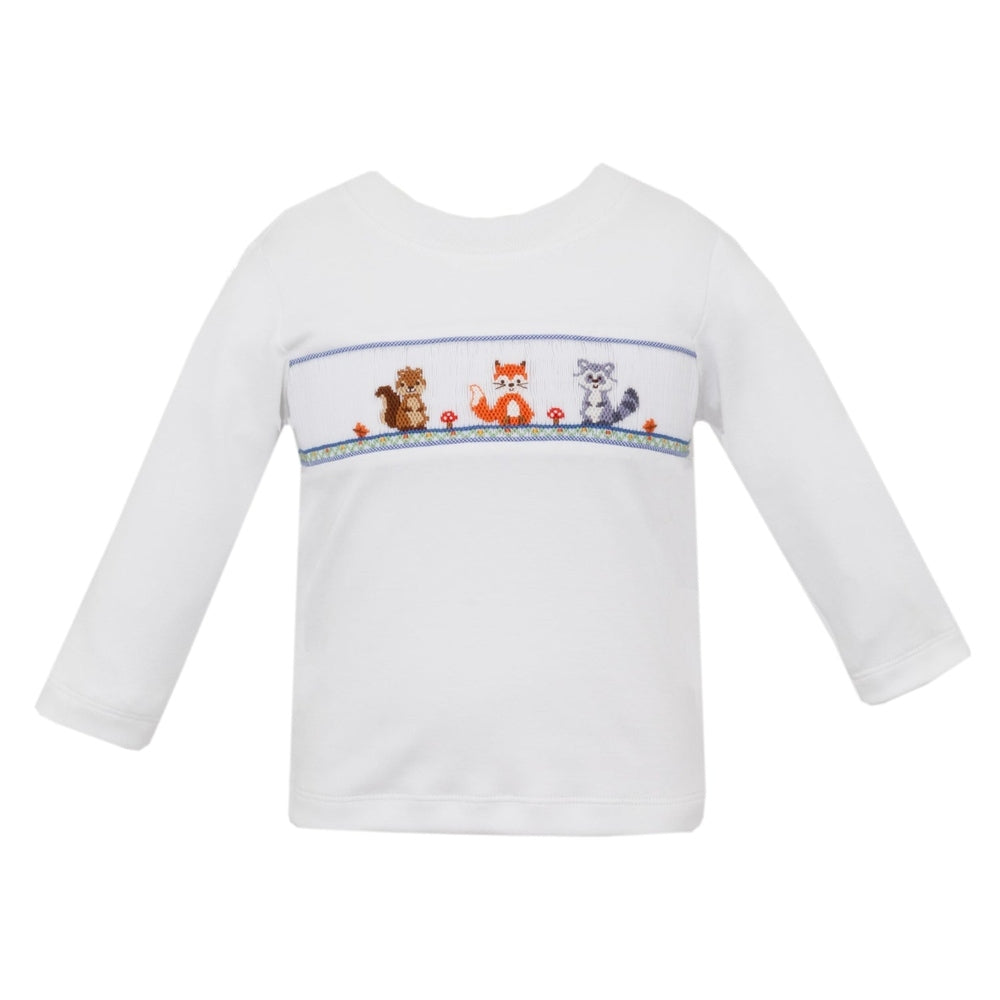 Petit Bebe Woodland Friends White Long Sleeve T-Shirt babysupermarket