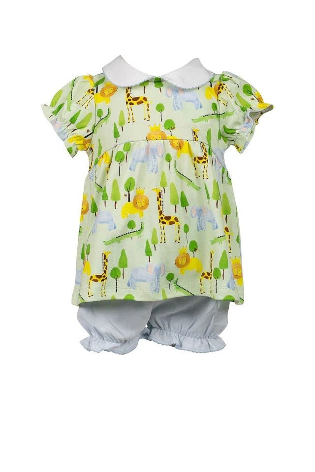 Proper Peony Savannah Zoo Animals Bloomer Set