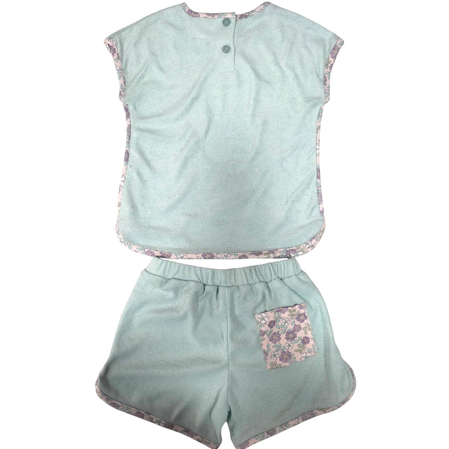 Banana Split Luna Terry Short Set - Aqua