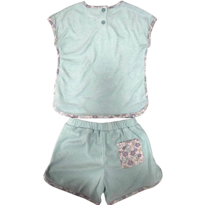 Banana Split Luna Terry Short Set - Aqua