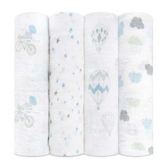 Aden + Anais Swaddle & Receiving Blankets Aden + Anais Classic Muslin Swaddles 4PK Night Sky