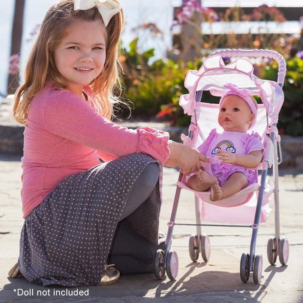 umbrella stroller for dolls Adora Pastel Pink Heart Baby Doll Stroller